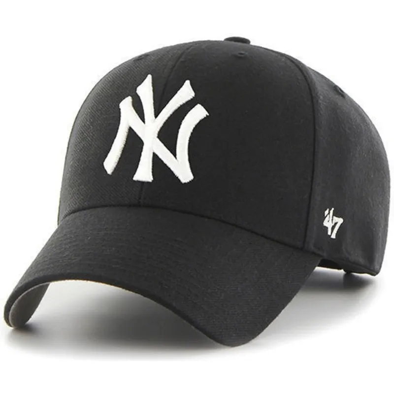 kapa-zaobljena-crna-podesiv-za-djecu-new-york-yankees-mlb-47-brand