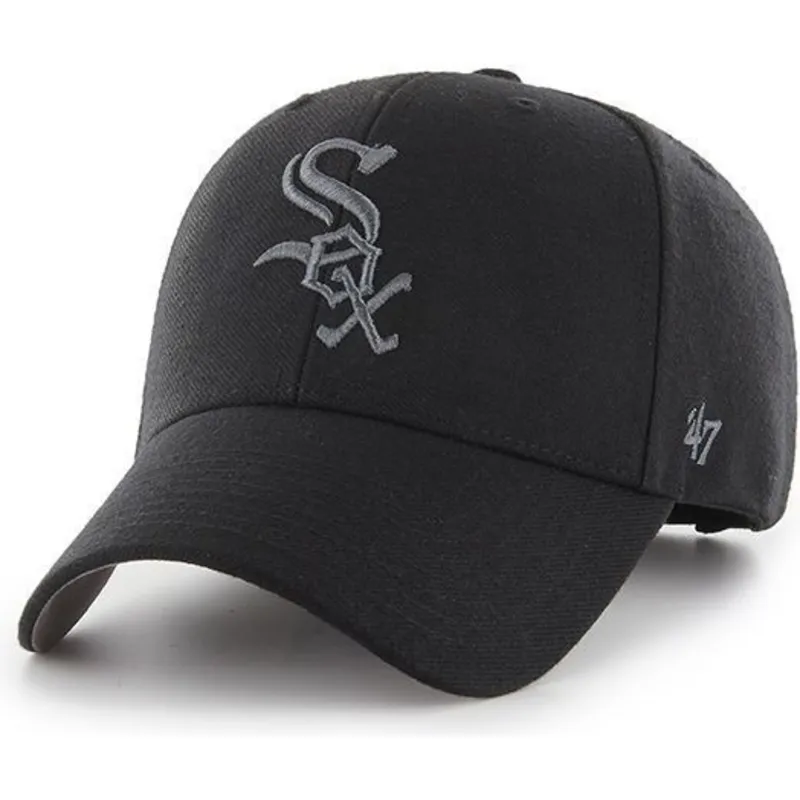 kapa-zaobljena-crna-podesiv-plateado-chicago-white-sox-mlb-47-brand
