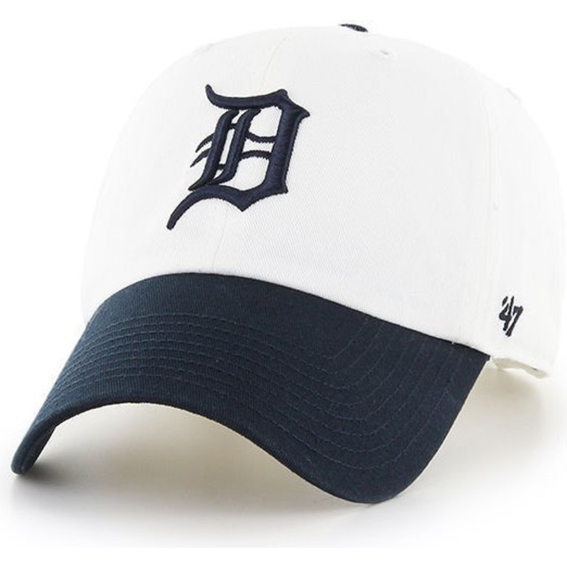 47-brand-curved-brim-detroit-tigers-mlb-clean-up-two-tone-white-cap