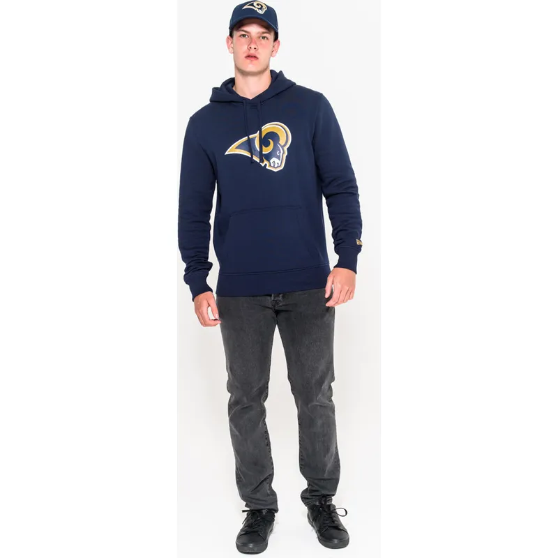 majice-s-kapuljacom-s-kapuljacom-plava-pullover-hoodie-los-angeles-rams-nfl-new-era