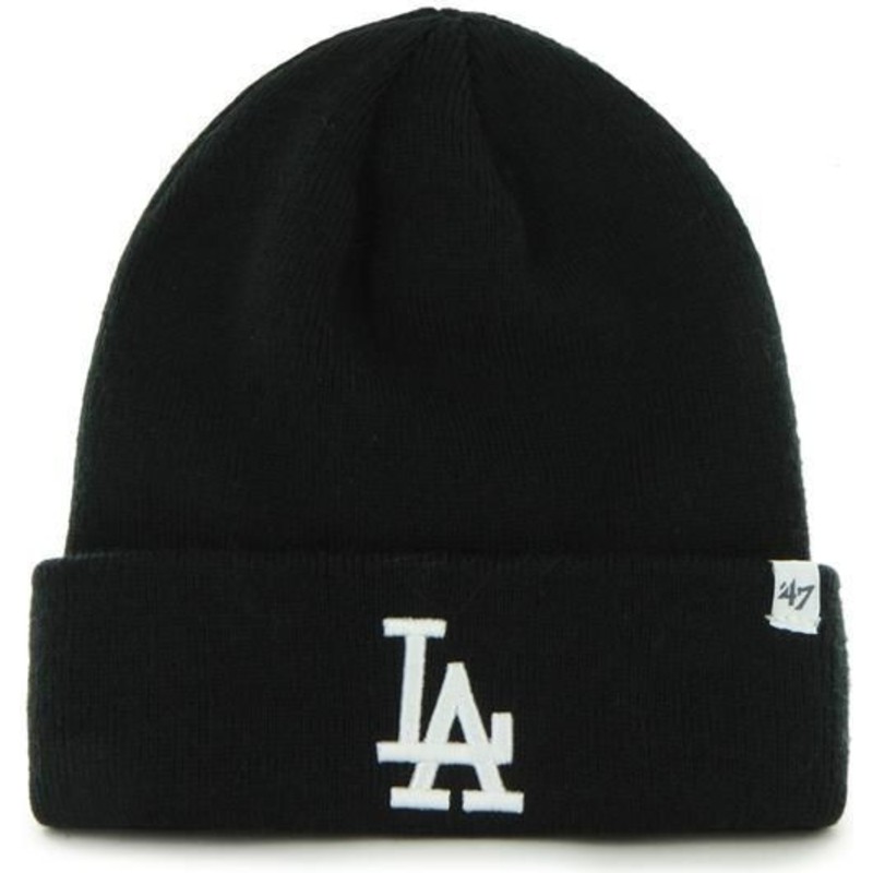 47-brand-los-angeles-dodgers-logo-mlb-raised-black-fold-beanie
