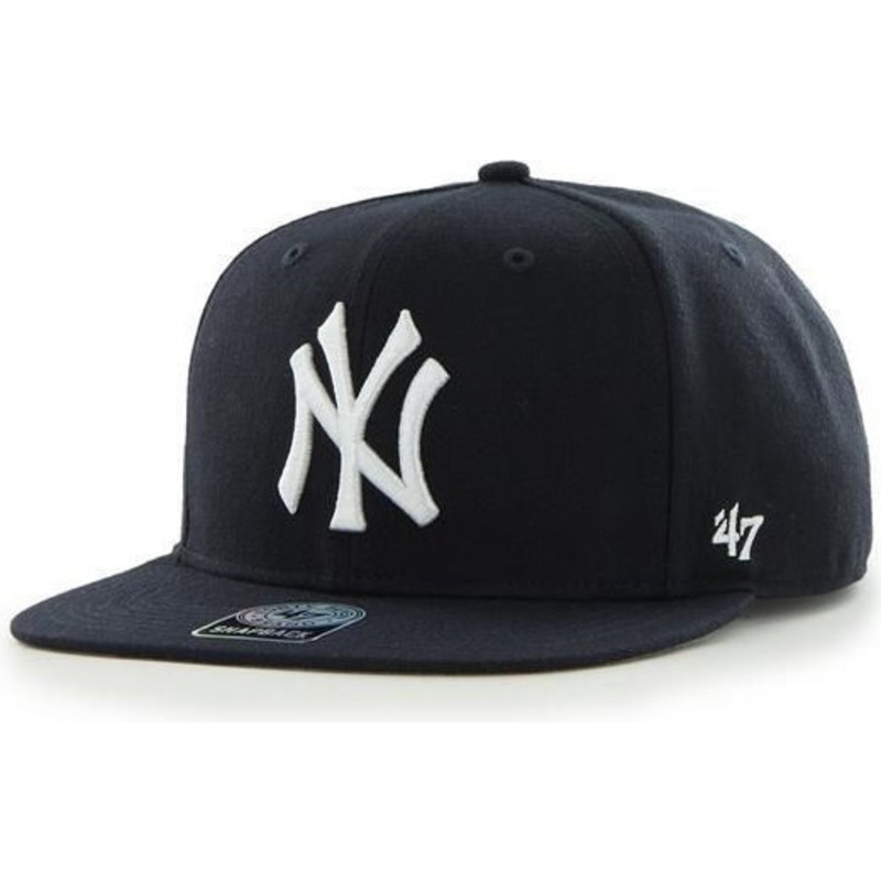 47-brand-flat-brim-new-york-yankees-mlb-sure-shot-captain-black-snapback-cap
