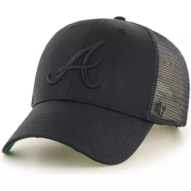 47-brand-black-logo-atlanta-braves-mlb-mvp-branson-black-trucker-hat