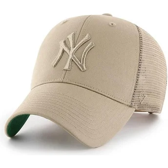 Kape zaobljena bež snapback New York Yankees MLB 47 Brand