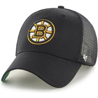 47 Brand Boston Bruins NHL MVP Branson Black Trucker Hat