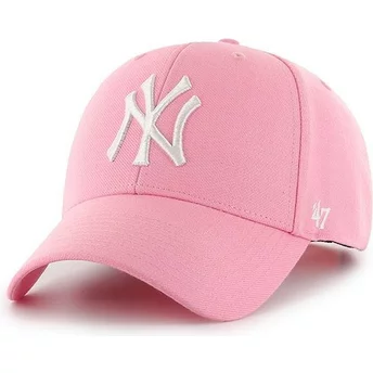 47 Brand Curved Brim New York Yankees MLB MVP Pink Snapback Cap