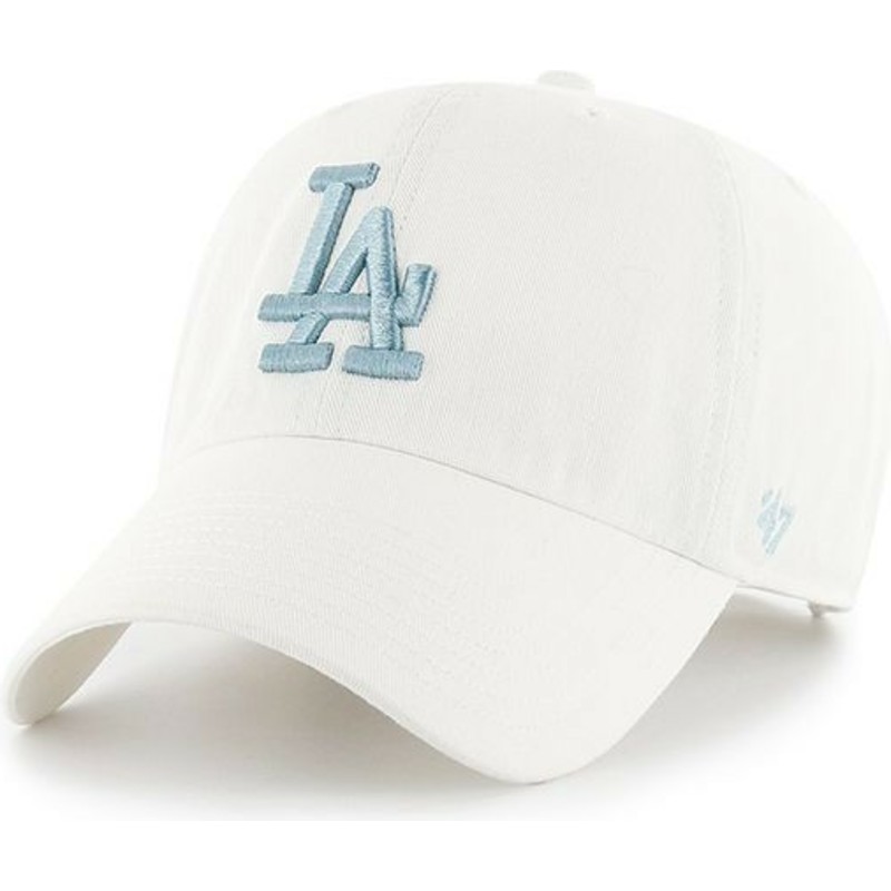 47-brand-curved-brim-blue-logo-los-angeles-dodgers-mlb-clean-up-white-cap