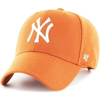 47 Brand Curved Brim New York Yankees MLB MVP Orange Snapback Cap