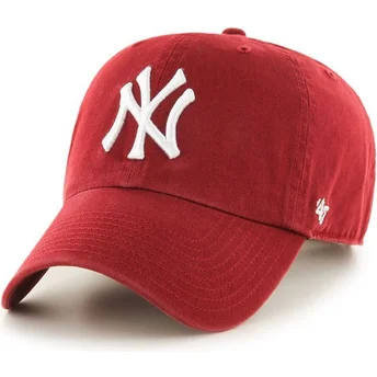 Kape zaobljena crvena podesiva traka New York Yankees MLB 47 Brand