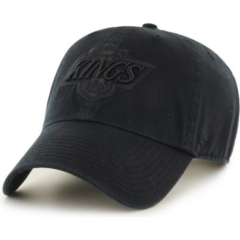 47-brand-curved-brim-black-logo-los-angeles-kings-nhl-clean-up-black-cap