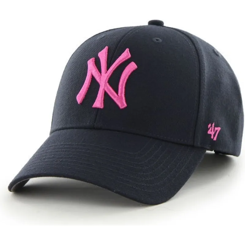 cap-zaobljena-navy-blue-adjustable-strap-rosa-new-york-yankees-mlb-47-brand