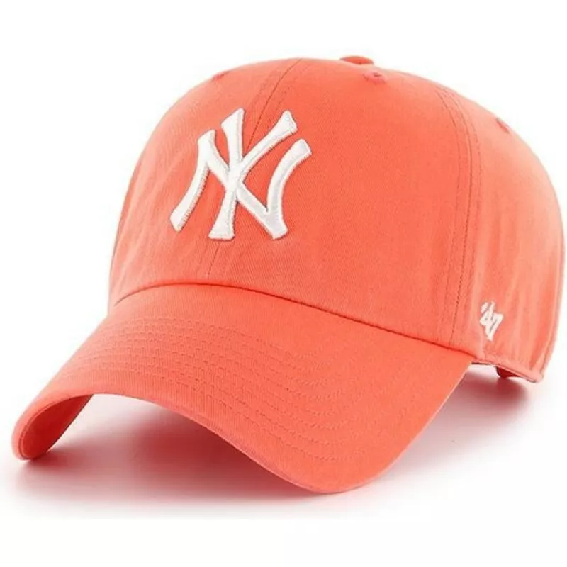 47-brand-curved-brim-new-york-yankees-mlb-clean-up-grapefruit-orange-cap