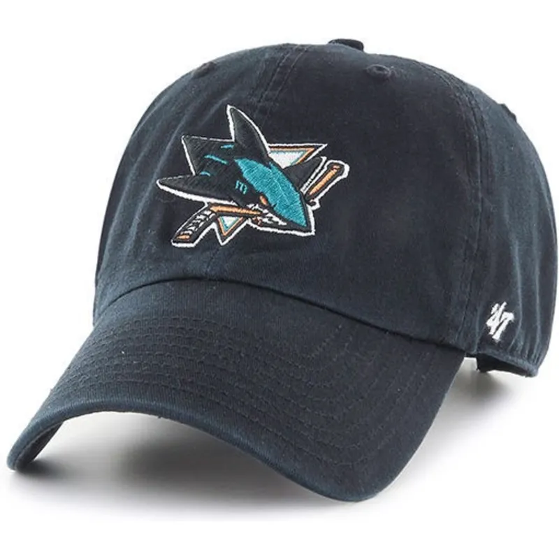 kape-zaobljena-crna-podesiva-traka-san-jose-sharks-nhl-47-brand