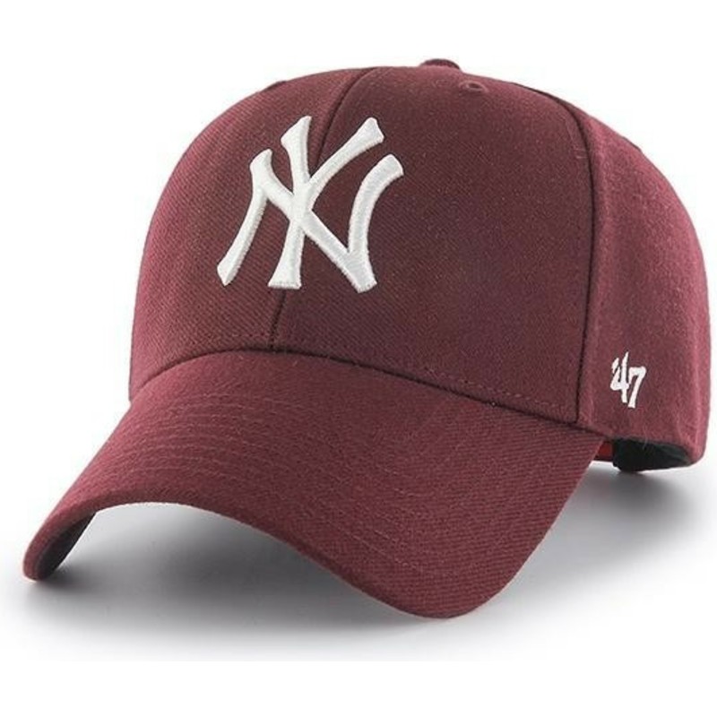 47-brand-curved-brim-new-york-yankees-mlb-mvp-maroon-snapback-cap