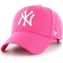 kapa-zaobljena-ruzicasta-snapback-magenta-new-york-yankees-mlb-47-brand