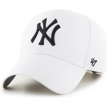 47 Brand Curved Brim New York Yankees MLB MVP White Snapback Cap