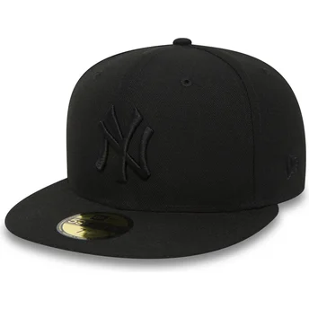 Kape ravna crna prilagođen 59FIFTY Black on Black New York Yankees MLB New Era