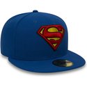 new-era-flat-brim-59fifty-superman-character-essential-warner-bros-blue-fitted-cap