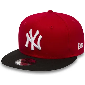 kapa-ravna-crvena-snapback-ajustable-9fifty-cotton-block-new-york-yankees-mlb-new-era