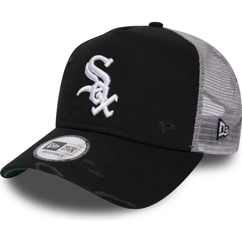 kapa-zaobljena-crna-snapback-distressed-a-frame-chicago-white-sox-mlb-new-era