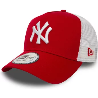 New Era Clean A Frame 2 New York Yankees MLB Red Trucker Hat