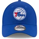 kape-zaobljena-plava-podesiva-traka-9forty-the-league-philadelphia-76ers-nba-new-era