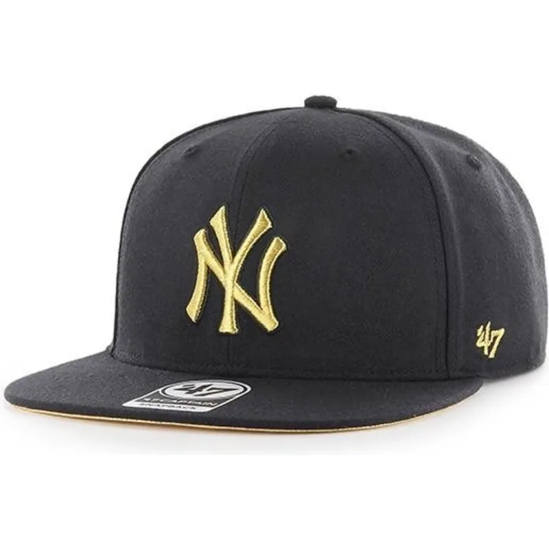 kapa-ravna-crna-snapback-oro-new-york-yankees-mlb-47-brand kapa-ravna-crna-snapback-oro-new-york-yankees-mlb-47-brand
