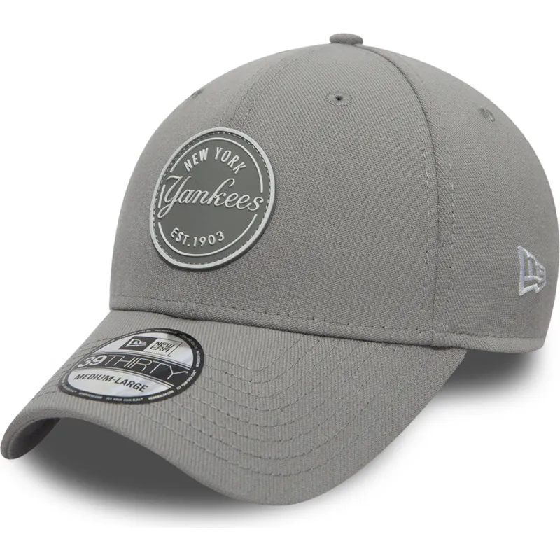 kapa-zaobljena-siva-prilagodena-za-djecu-39thirty-stretch-rubber-emblem-new-york-yankees-mlb-new-era