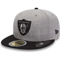 new-era-flat-brim-59fifty-reflective-heather-las-vegas-raiders-nfl-grey-and-black-fitted-cap