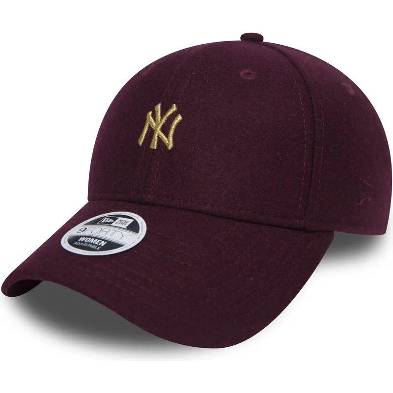 kapa-zaobljena-crvena-podesiv-oro-9forty-melton-new-york-yankees-mlb-new-era
