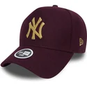 kapa-zaobljena-crvena-podesiv-9forty-melton-a-frame-new-york-yankees-mlb-new-era