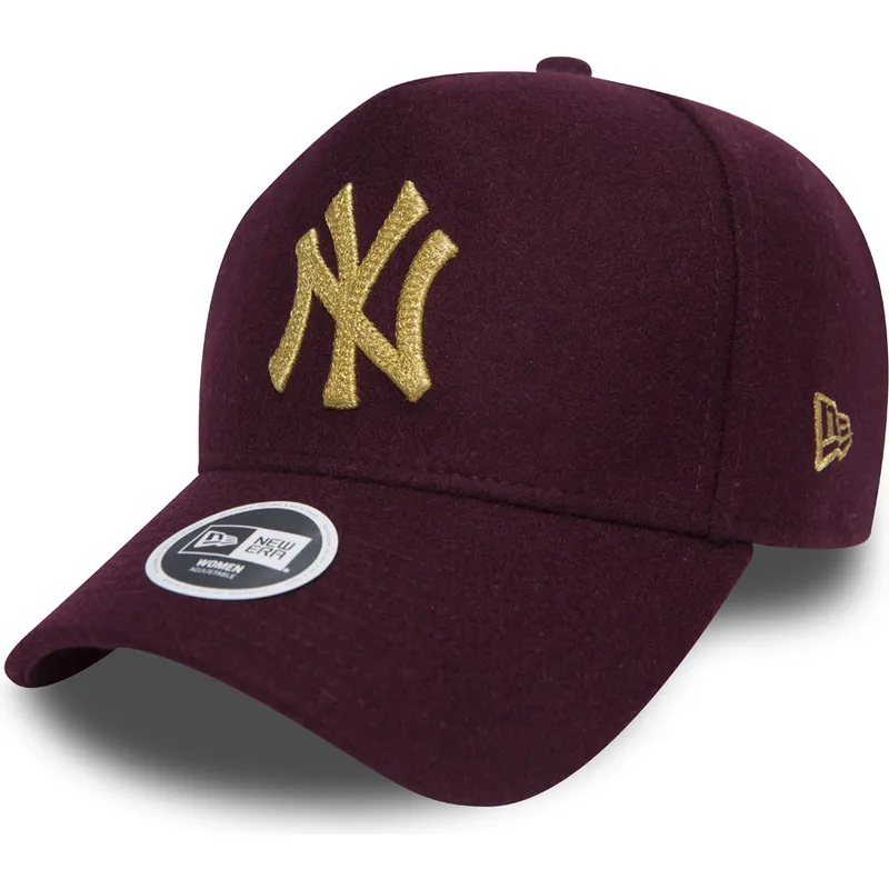 kapa-zaobljena-crvena-podesiv-9forty-melton-a-frame-new-york-yankees-mlb-new-era