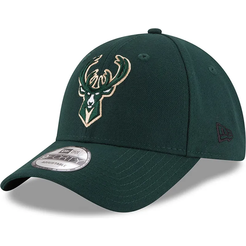 kape-zaobljena-zelena-podesiva-traka-9forty-the-league-milwaukee-bucks-nba-new-era