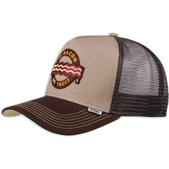 Kapa zaobljena smeđa snapback Food Bacon Djinns