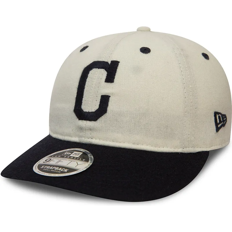 kapa-ravna-bijela-podesiv-9fifty-low-profile-flannel-cleveland-indians-mlb-new-era