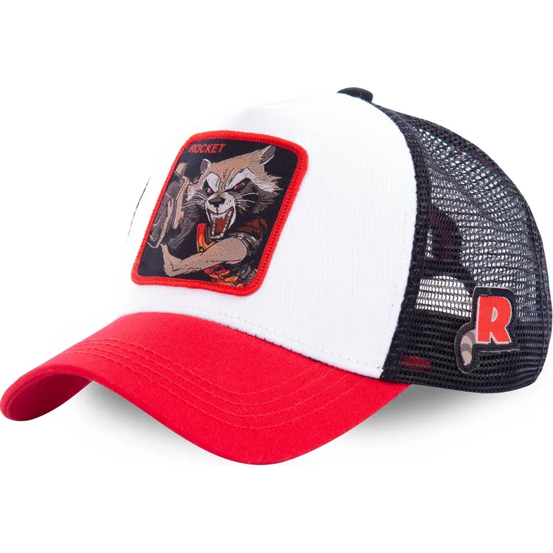kapa-zaobljena-bijela-snapback-roc2-rocket-raccoon-marvel-comics-capslab