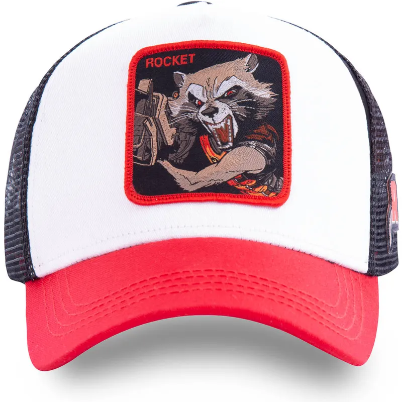 kapa-zaobljena-bijela-snapback-roc2-rocket-raccoon-marvel-comics-capslab