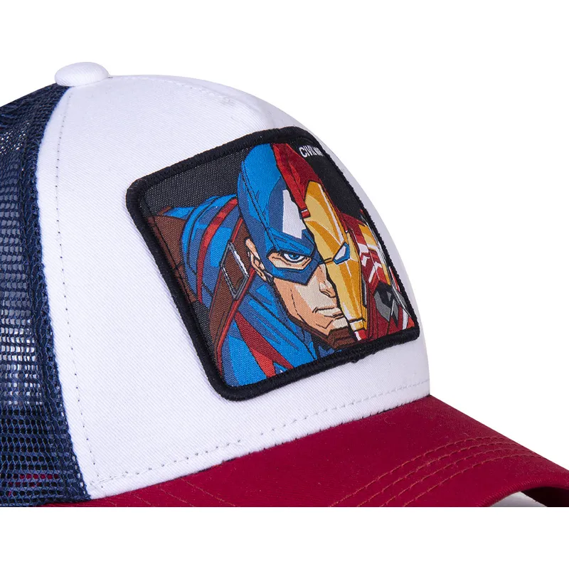 kapa-zaobljena-bijela-snapback-civil-war-war1-kapetan-amerika-i-iron-man-marvel-comics-capslab