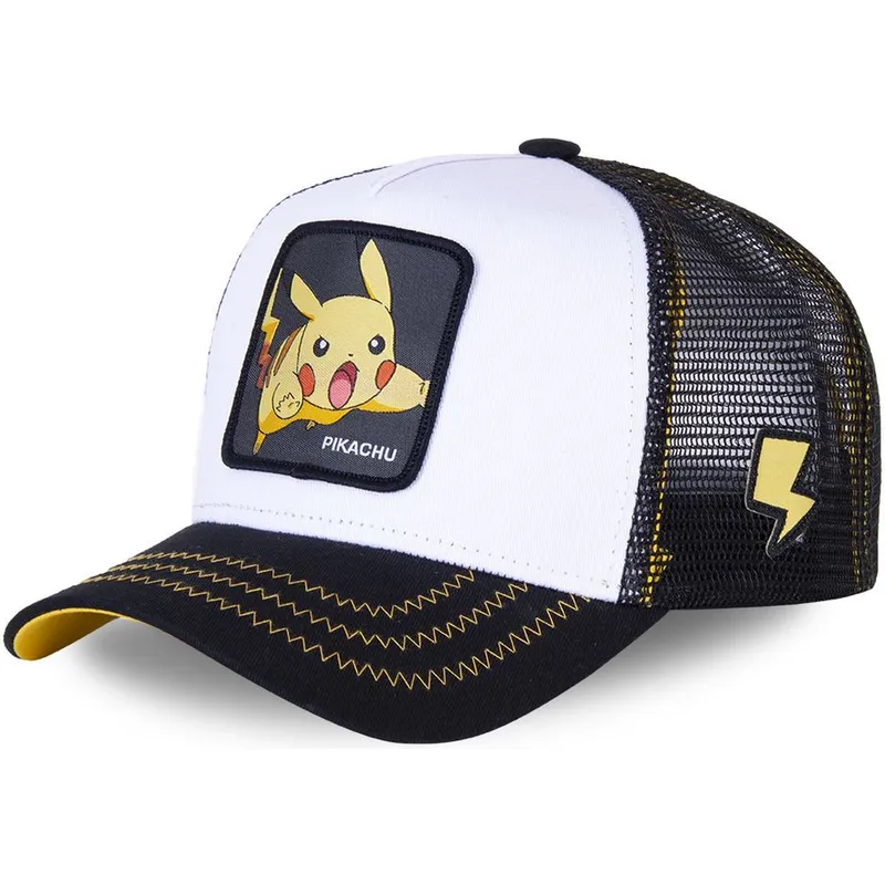 kapa-zaobljena-bijela-snapback-pik5-pikachu-pokemon-capslab