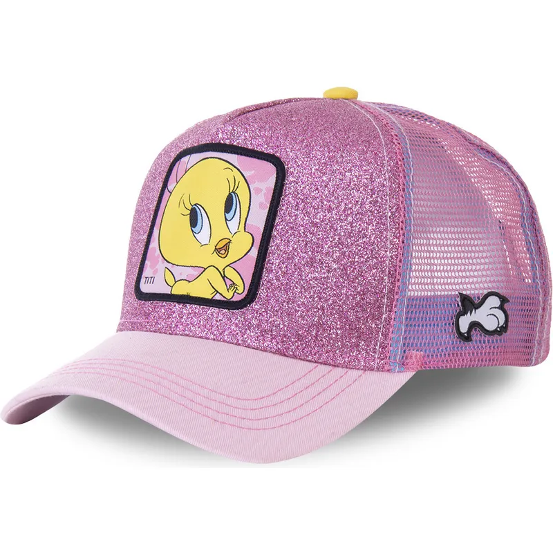 kapa-zaobljena-ruzicasta-snapback-purpurina-twe4-tweety-looney-tunes-capslab kapa-zaobljena-ruzicasta-snapback-purpurina-twe4-tweety-looney-tunes-capslab