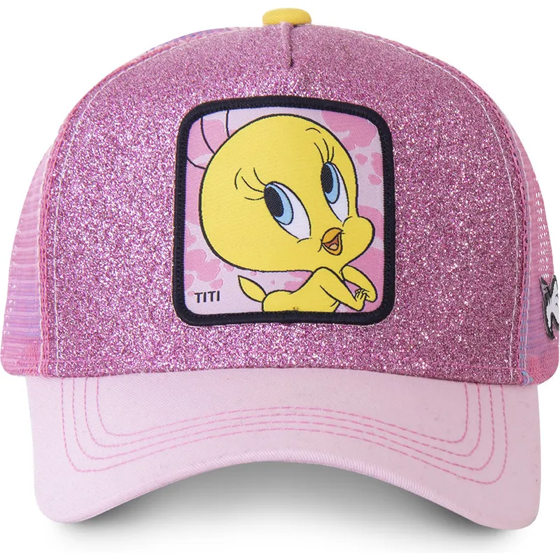 kapa-zaobljena-ruzicasta-snapback-purpurina-twe4-tweety-looney-tunes-capslab kapa-zaobljena-ruzicasta-snapback-purpurina-twe4-tweety-looney-tunes-capslab