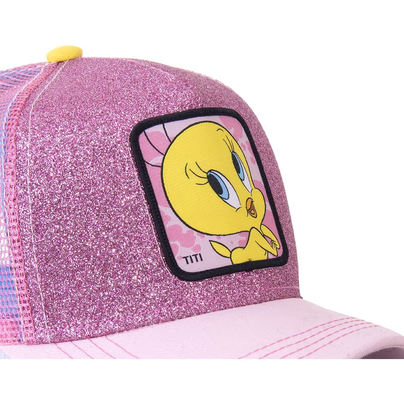 kapa-zaobljena-ruzicasta-snapback-purpurina-twe4-tweety-looney-tunes-capslab kapa-zaobljena-ruzicasta-snapback-purpurina-twe4-tweety-looney-tunes-capslab