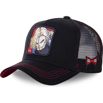 kapa-zaobljena-crna-snapback-androide-c18b-c-18-dragon-ball-capslab