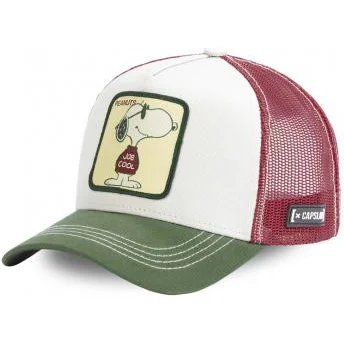 Kapa zaobljena bijela snapback marrón Joe Cool JOE Snoopy Kikiriki Capslab