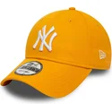 new-era-curved-brim-9forty-league-essential-new-york-yankees-mlb-yellow-adjustable-cap