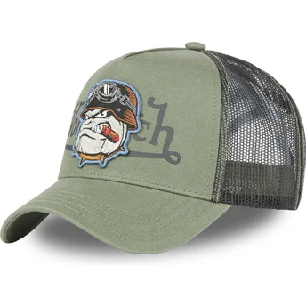 Kapa zaobljena zelena snapback bulldog BULL K Von Dutch