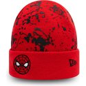 new-era-youth-spider-man-cuff-knit-paint-splat-marvel-comics-red-beanie