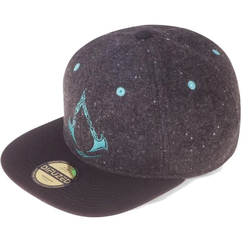 kapa-ravna-crna-snapback-valhalla-difuzed