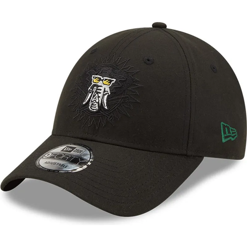 kapa-zaobljena-crna-snapback-9forty-elemental-oakland-athletics-mlb-new-era