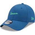 new-era-curved-brim-9forty-essential-vespa-piaggio-blue-adjustable-cap